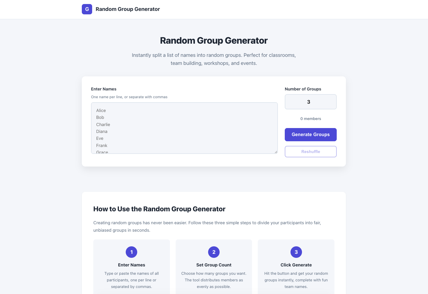 Random Group Generator gallery image