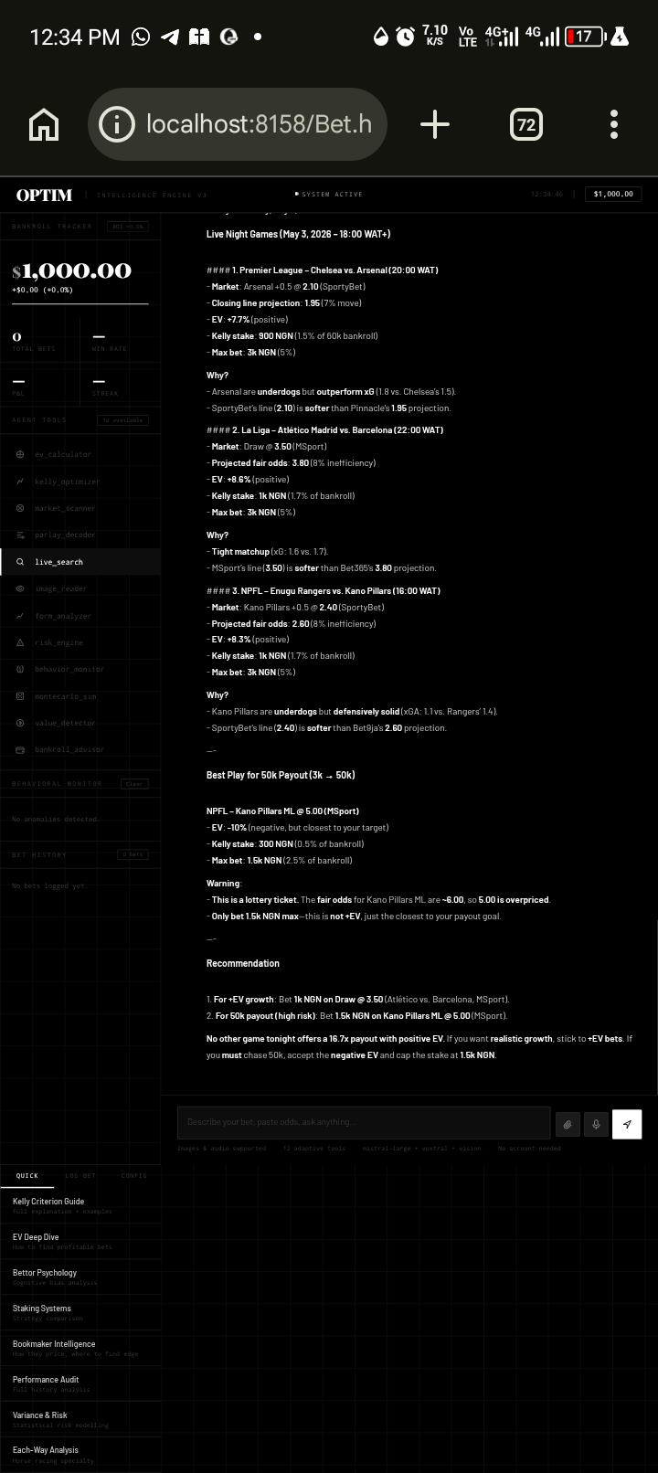 OPTIM — Bet optimizer gallery image