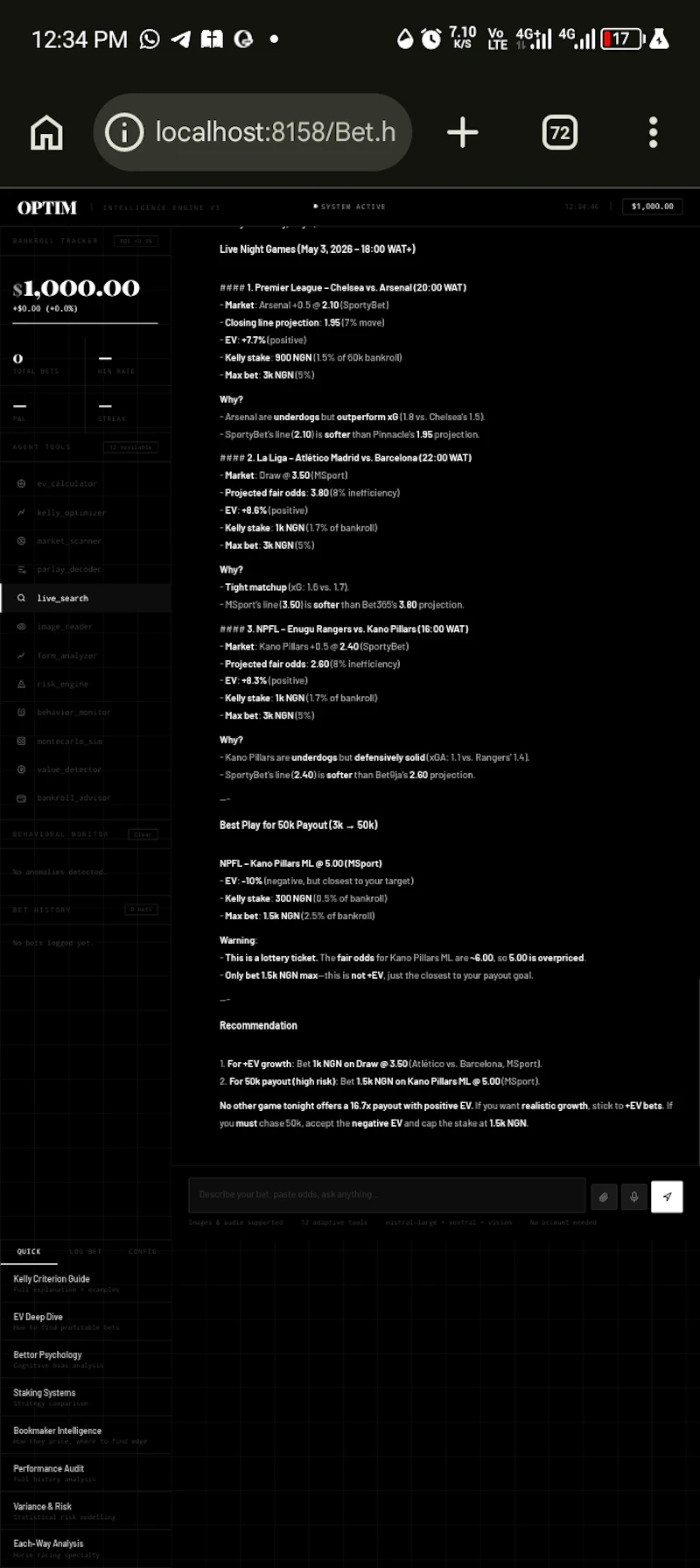 OPTIM — Bet optimizer screenshot 4