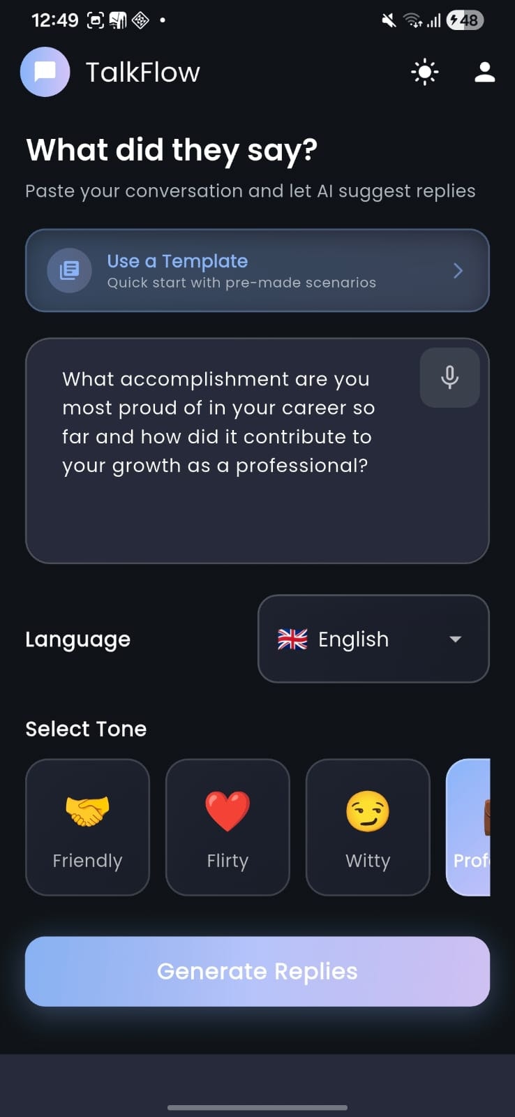 Talk Flow  - Main product screenshot demonstrating key features and user interface