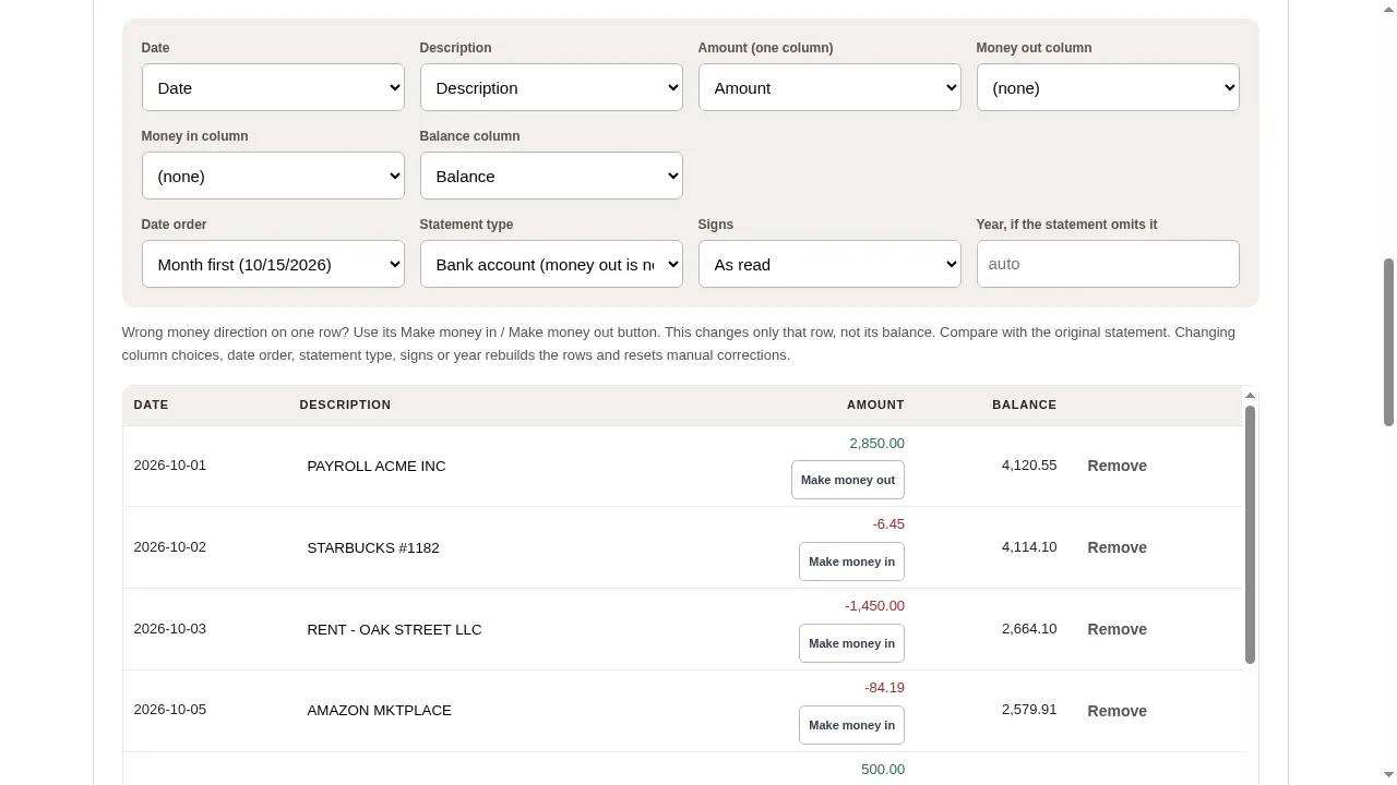 Statement Converter gallery image