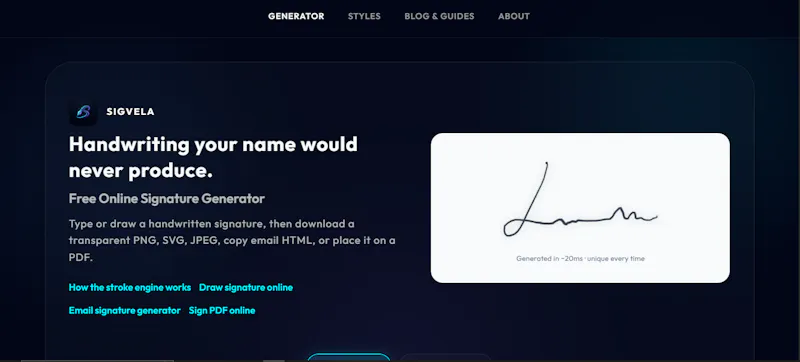 SigVela - Signature Generator screenshot 2