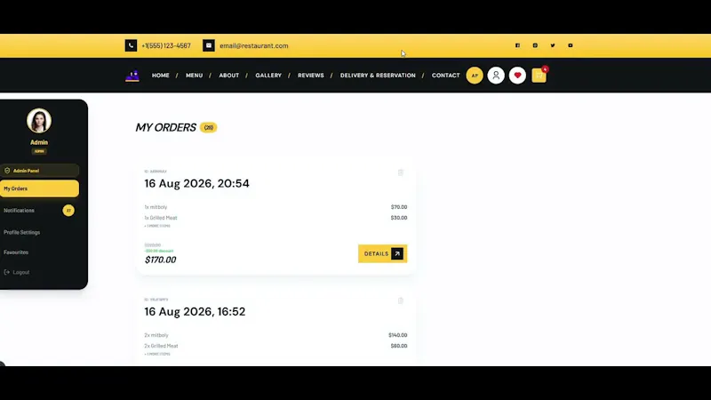 Gourmet CRM — Restaurant OS screenshot 1 (video preview)