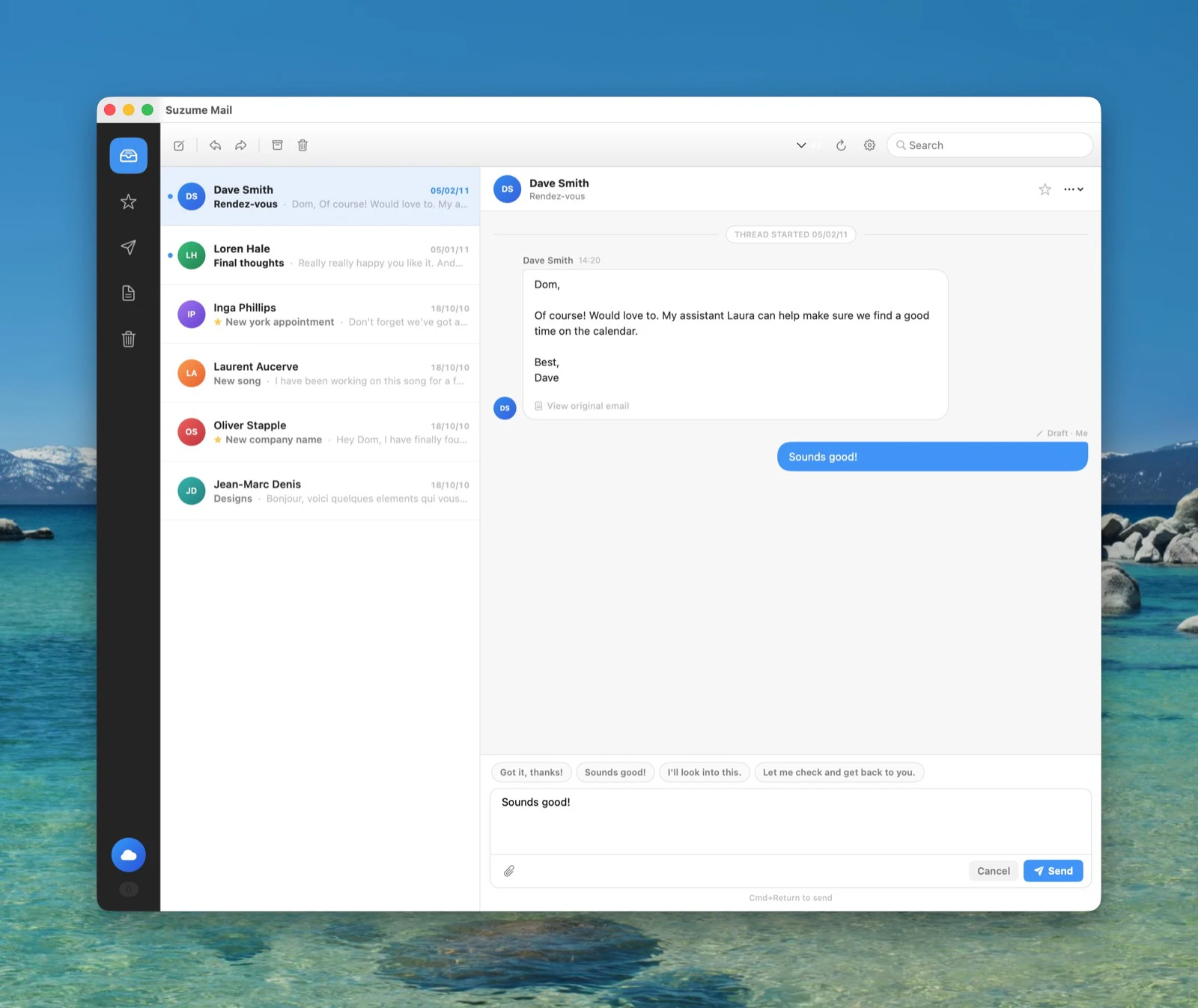 Suzume Mail for Mac (Prelaunch) screenshot 1
