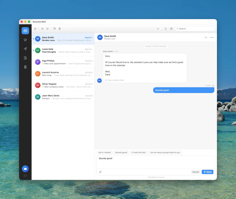 Suzume Mail for Mac (Prelaunch) screenshot 1