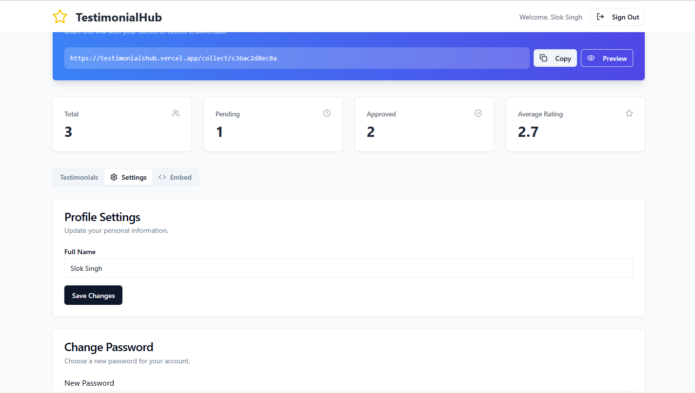 TestimonialShub - 証言を簡単に収集して紹介しますメディア4
