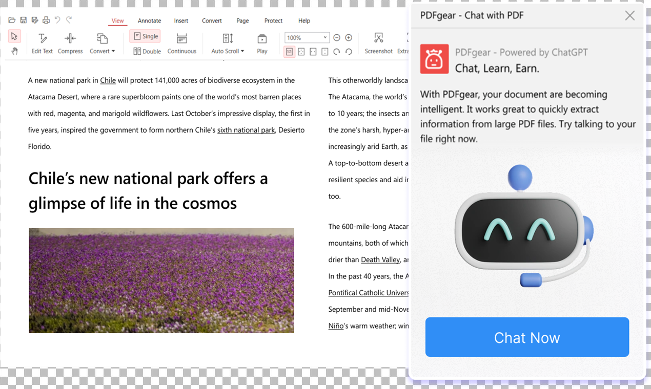 Pdfgear Chatbot - PDFs mit AI -Assistenten intellektualisieren und chat PDFs Medien 1