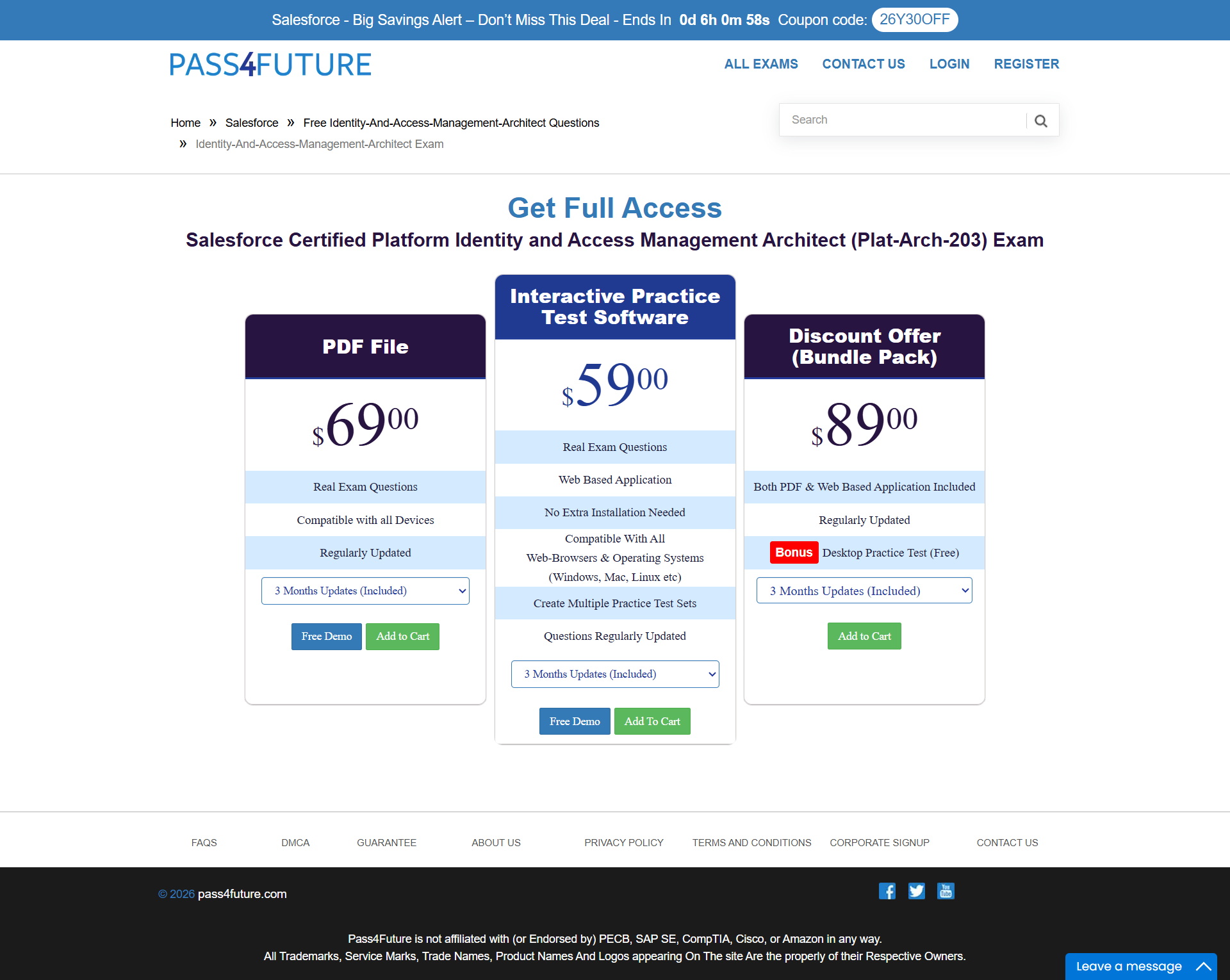Salesforce Plat-Arch-203 Practice Test - Main product screenshot demonstrating key features and user interface