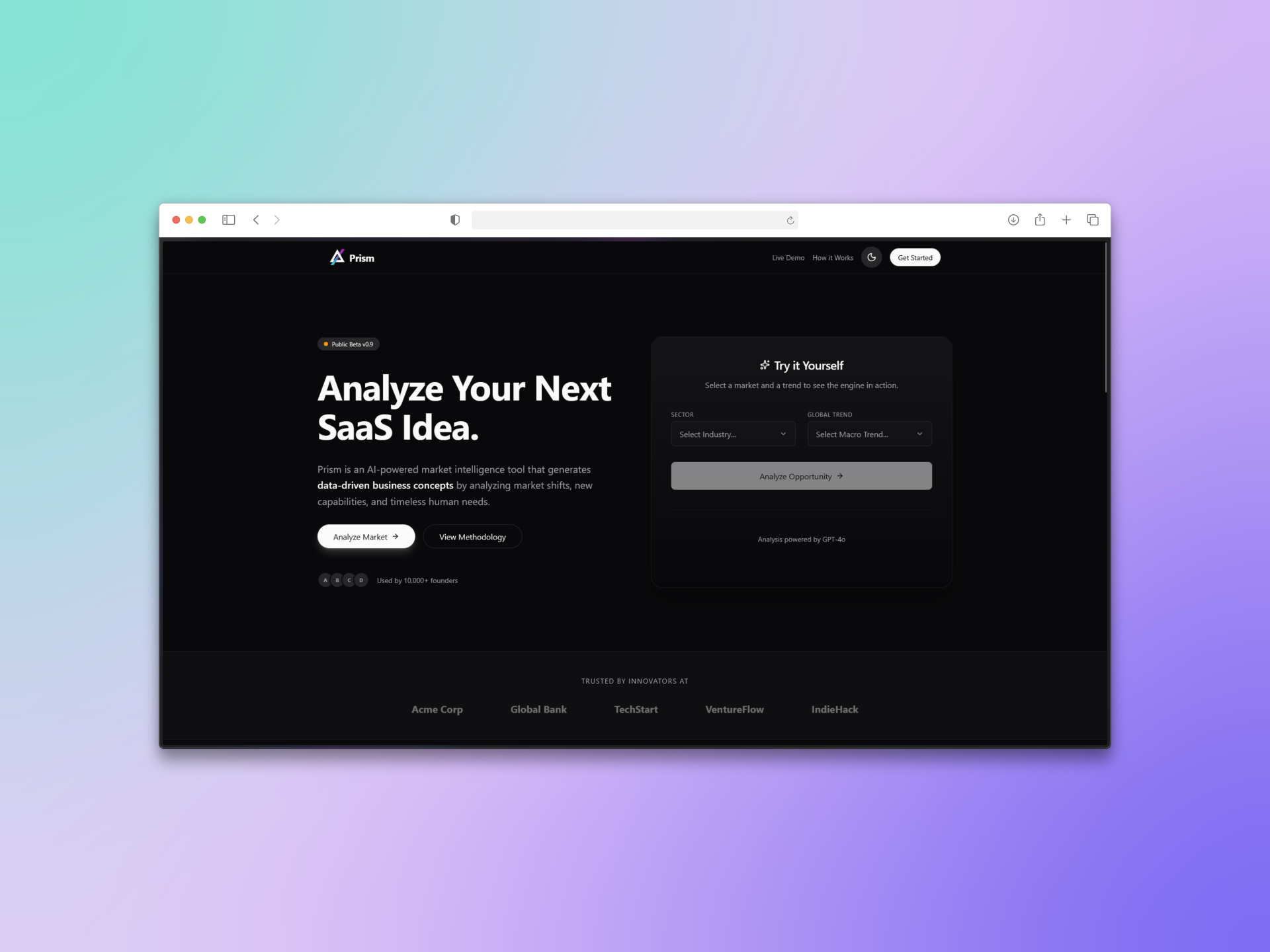Prism - Main product screenshot demonstrating key features and user interface