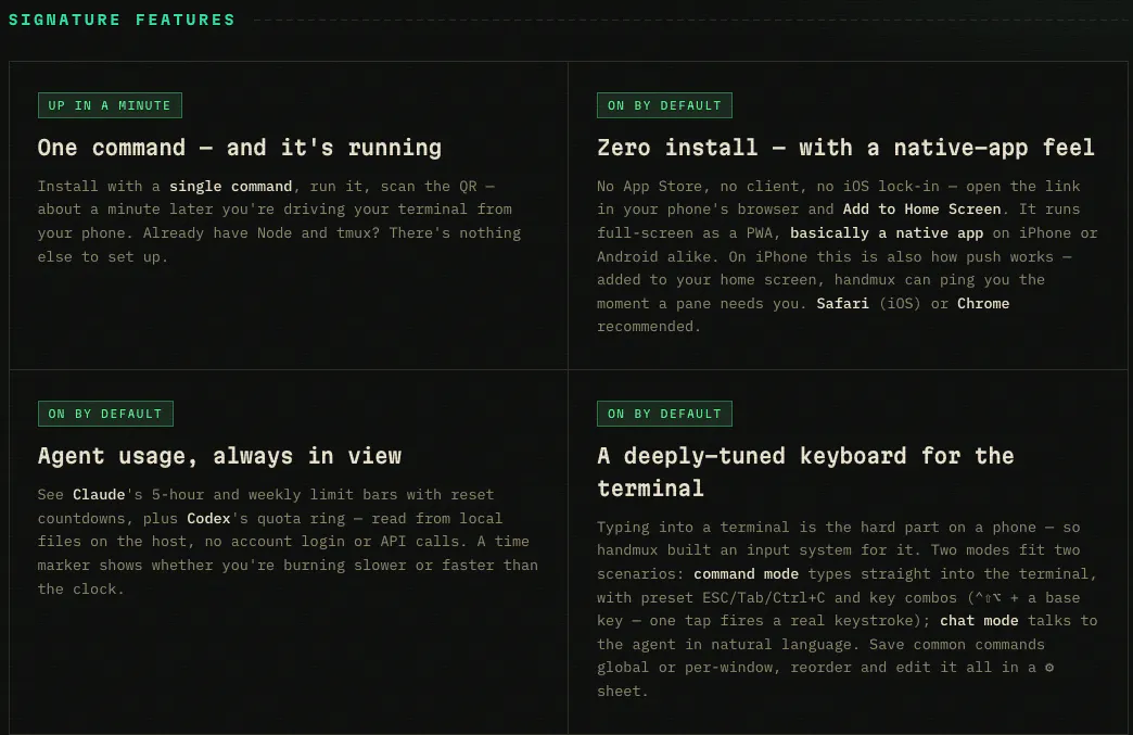 handmux—Your coding agent, on your phone gallery image