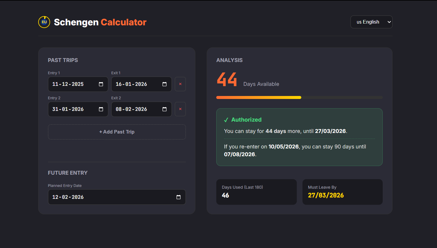 Schengen Calculator gallery image