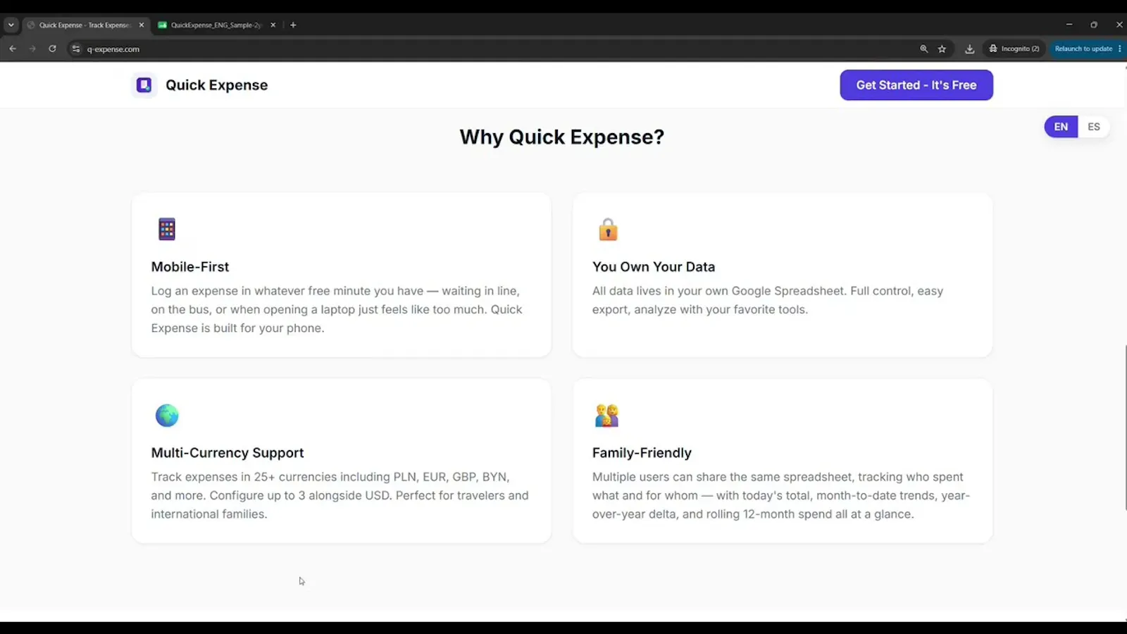 QuickExpense screenshot 1 (video preview)