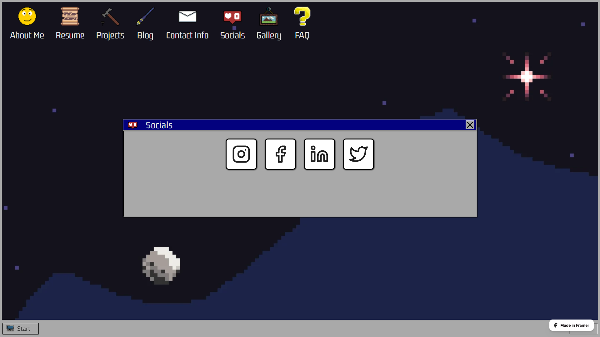 Maru - Eine von Windows95 inspirierte Portfolio -Framer -Vorlage Medien 4