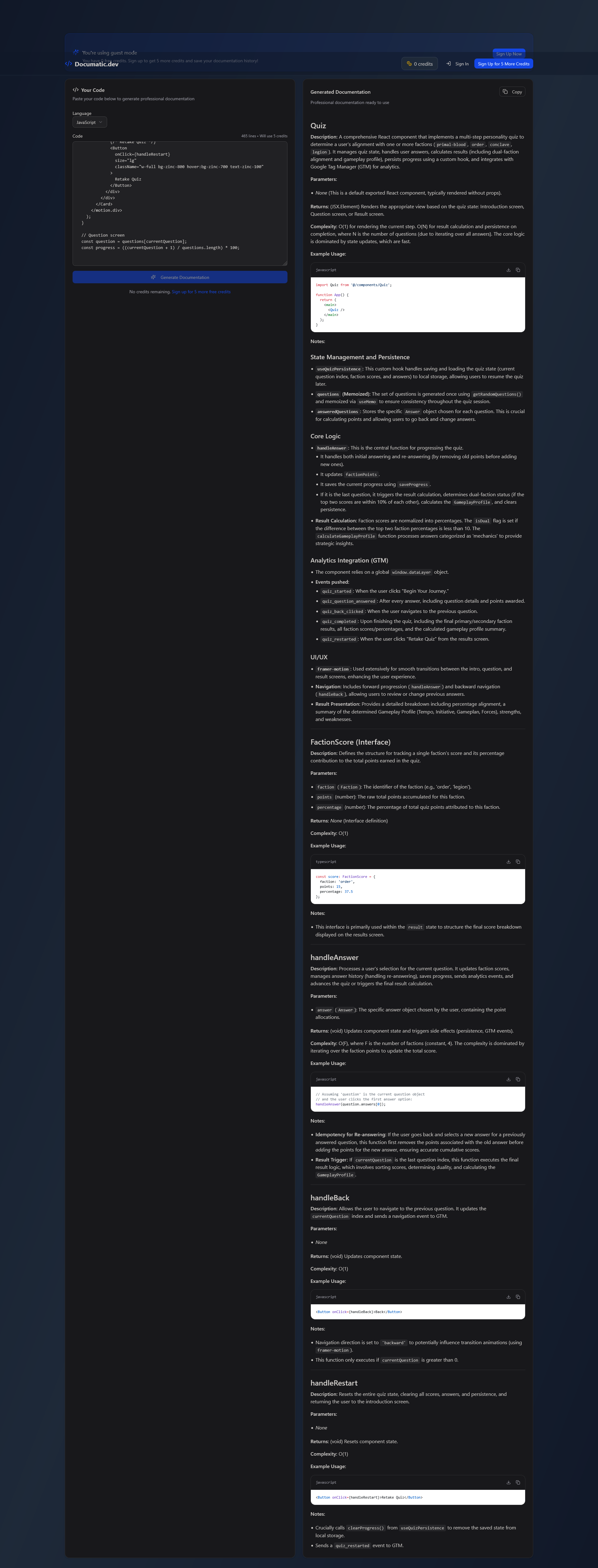 Documatic.dev gallery image