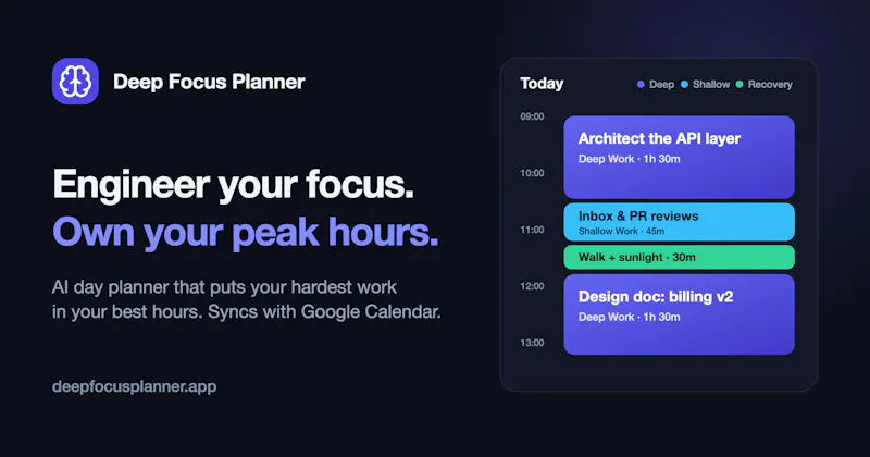 Deep Focus Planner screenshot 1