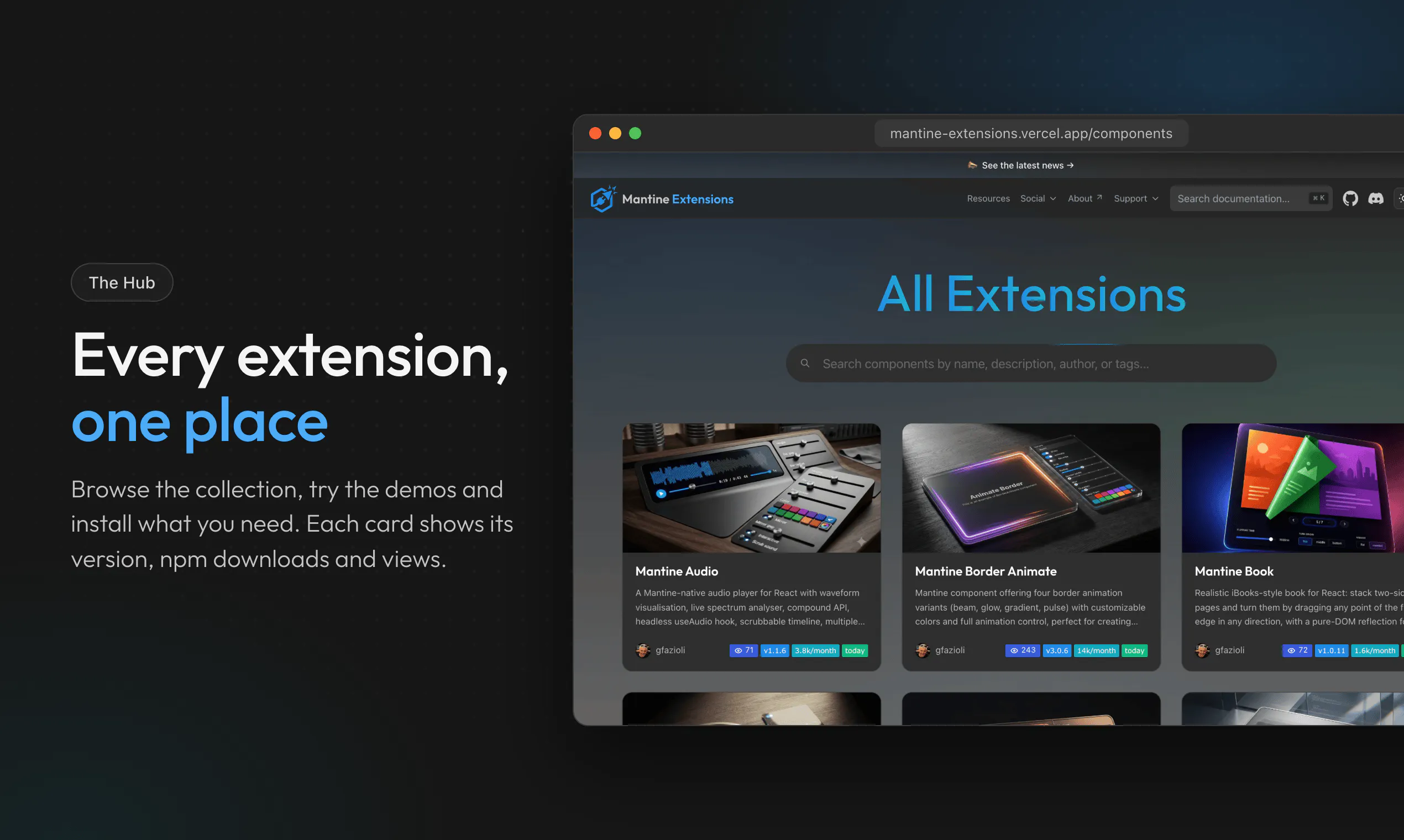 Mantine UI Extensions Hub gallery image