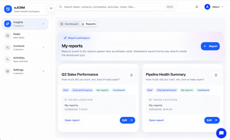 eJCRM screenshot 2