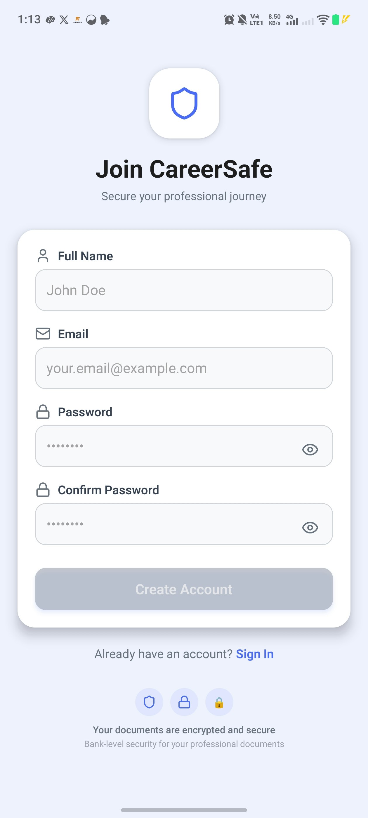 CareerSafe - Main product screenshot demonstrating key features and user interface