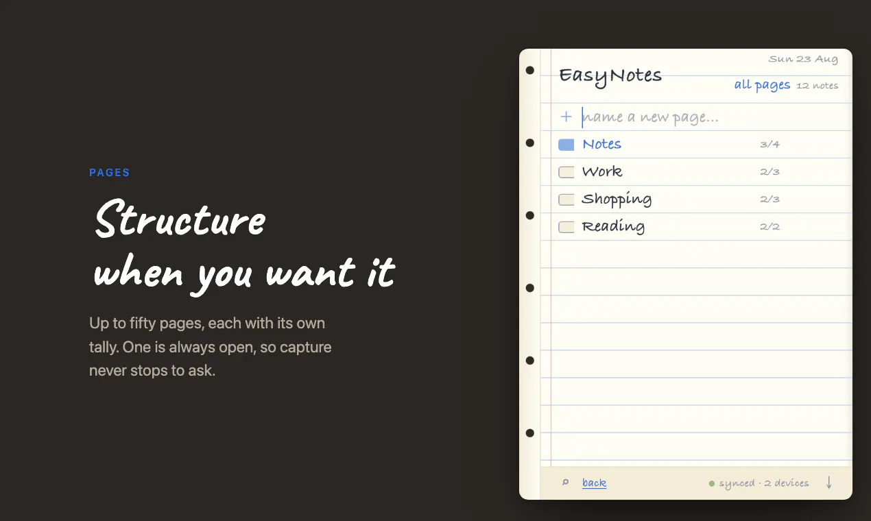 EasyNotes — pocket notebook for browser gallery image