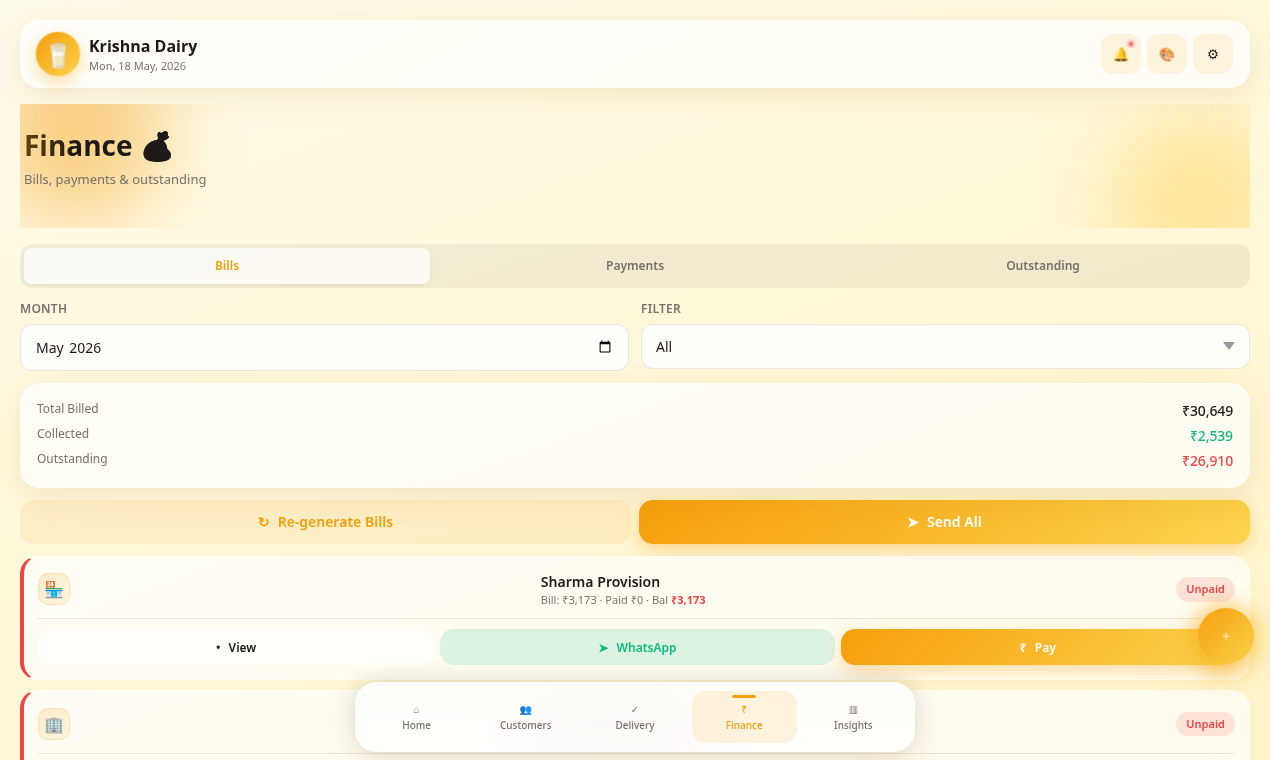 Dairy Manager — Milk Delivery Mini App gallery image