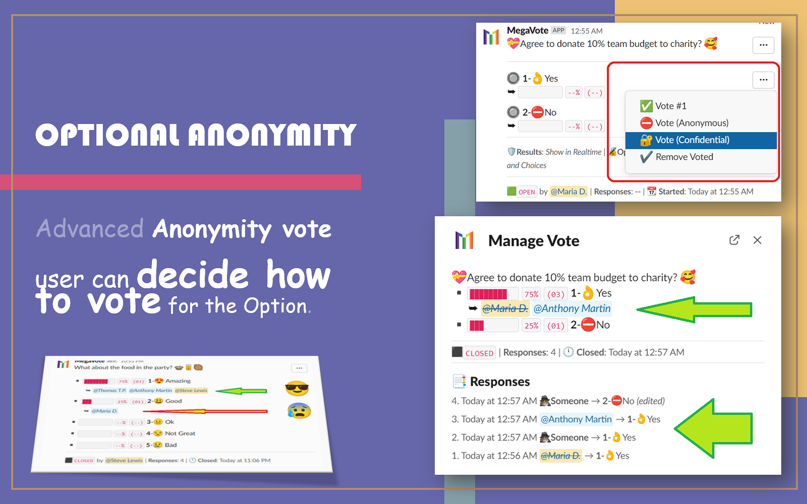 Megavote Slack 앱 - 시원하고, 풍부하고 재미있는, 여론 조사, 투표 및 설문 조사 - 무제한 무료 미디어 6