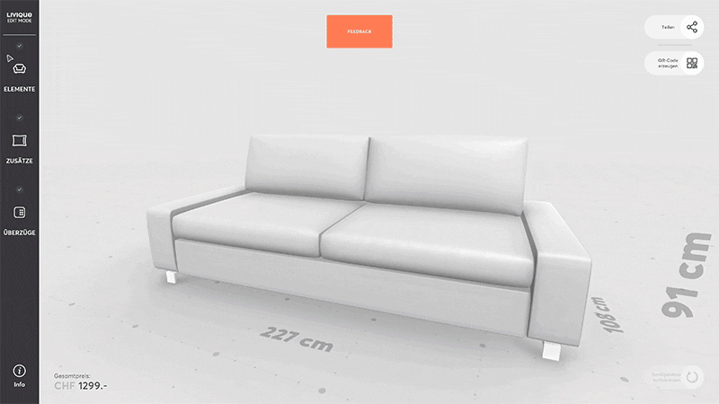 3D furniture configurator media 3