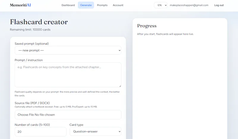 MemoritiAI.com screenshot 1