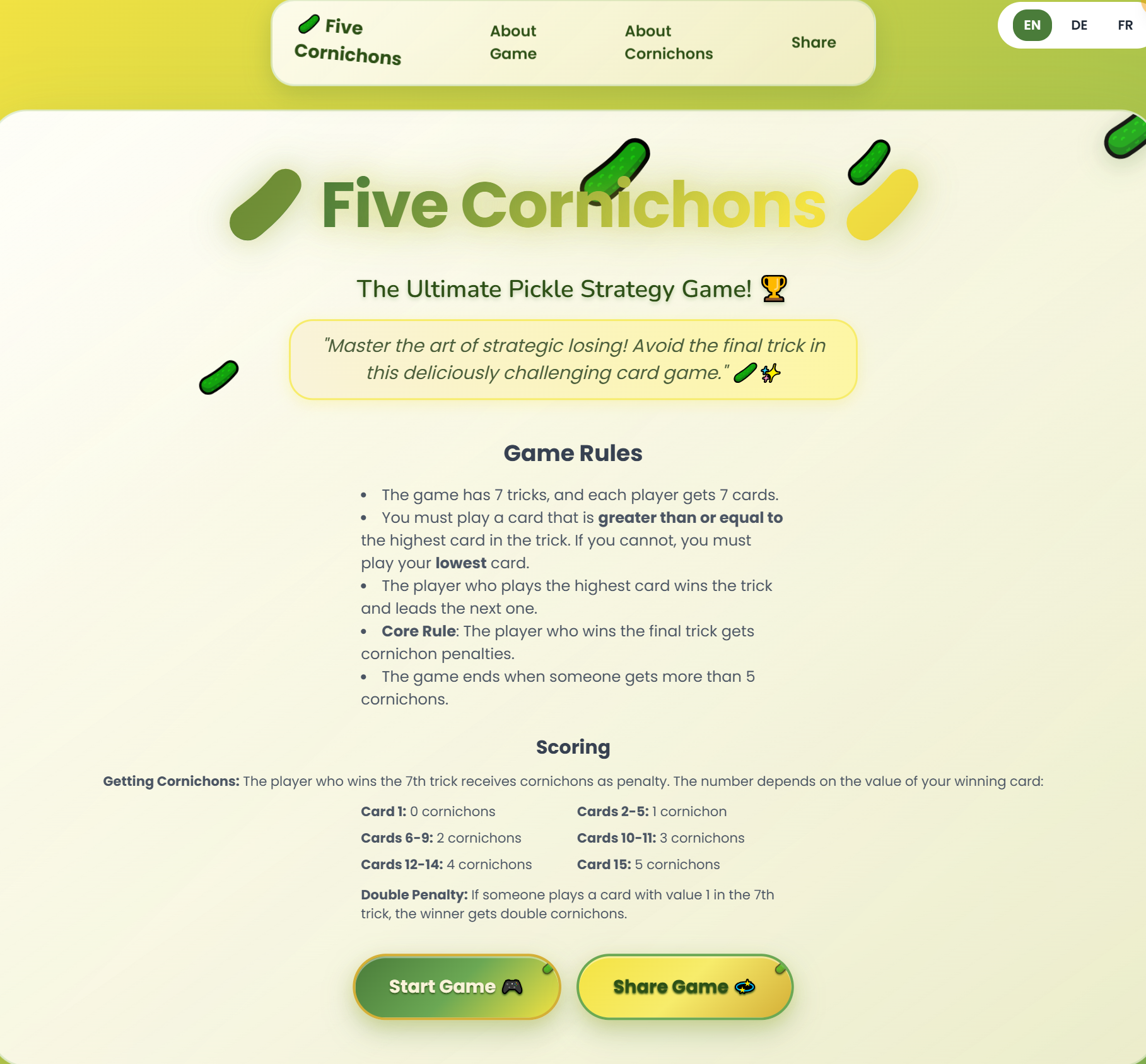 Média Five Cornichons - Jeu de cartes nordiques classiques, maintenant jouable en ligne gratuitement 1
