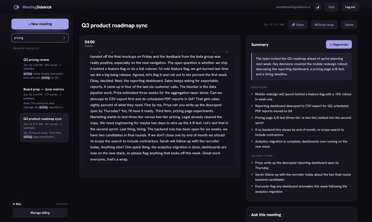 MeetingSidekick gallery image