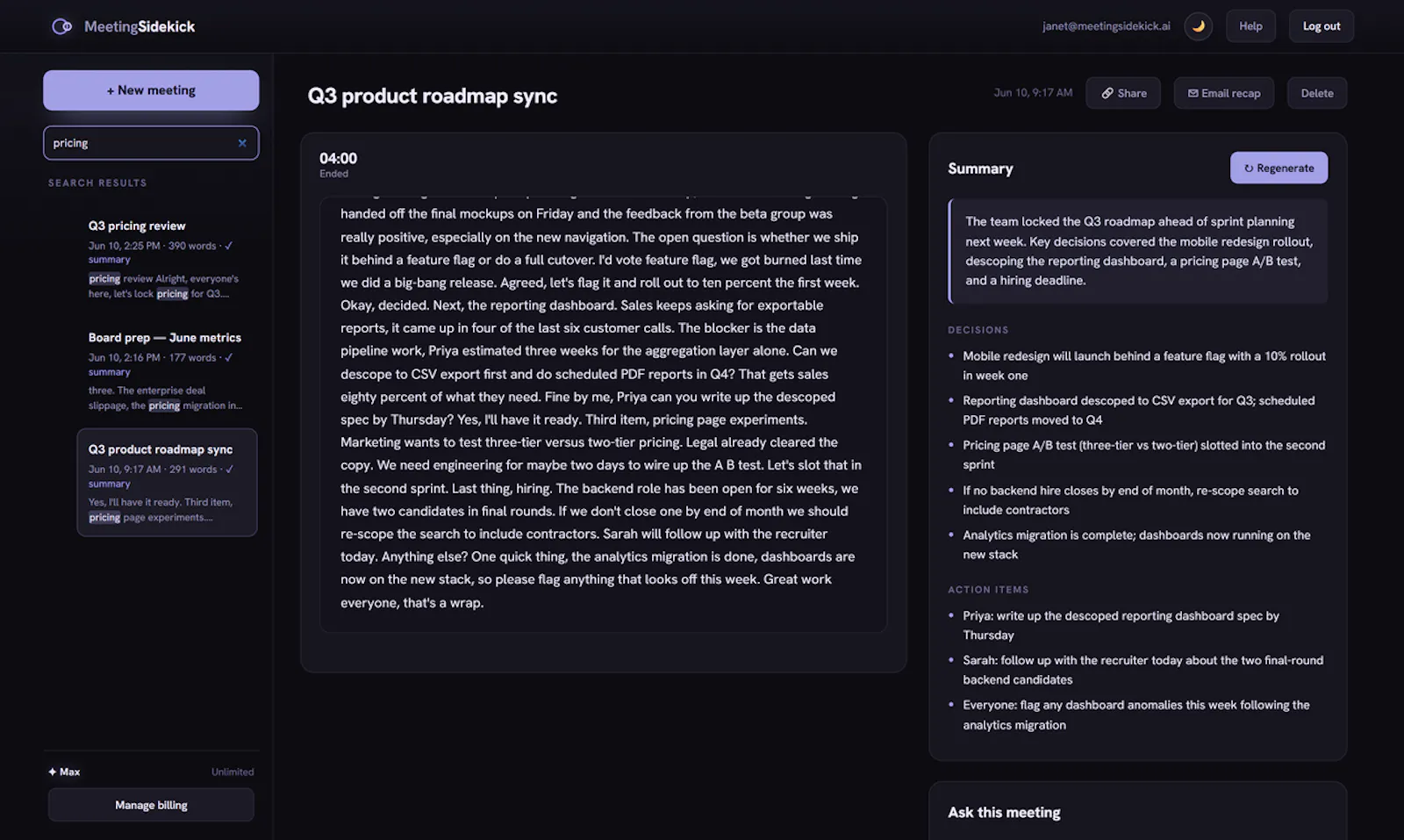 MeetingSidekick screenshot 5