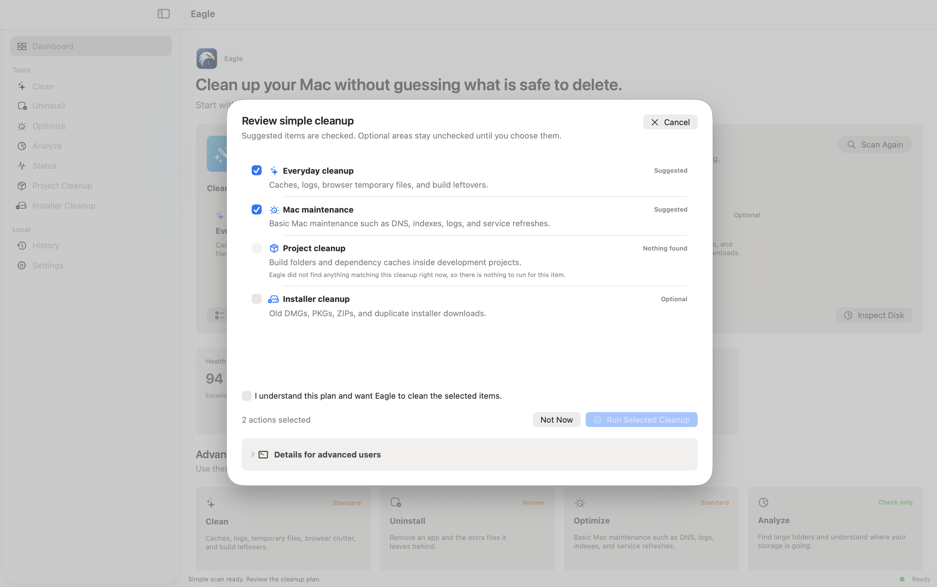 Eagle · Clean up your Mac safely gallery image