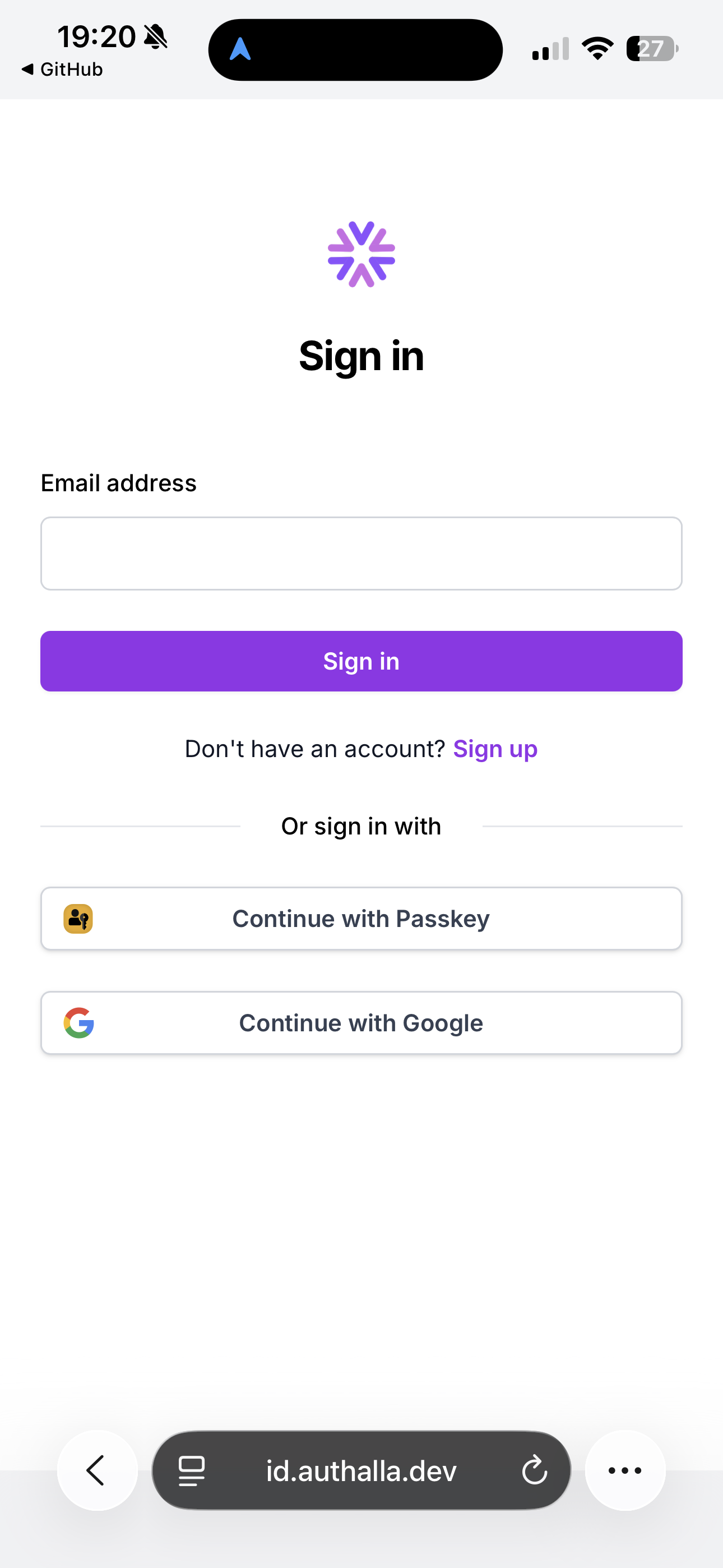 Authalla - Main screenshot showing features and interface