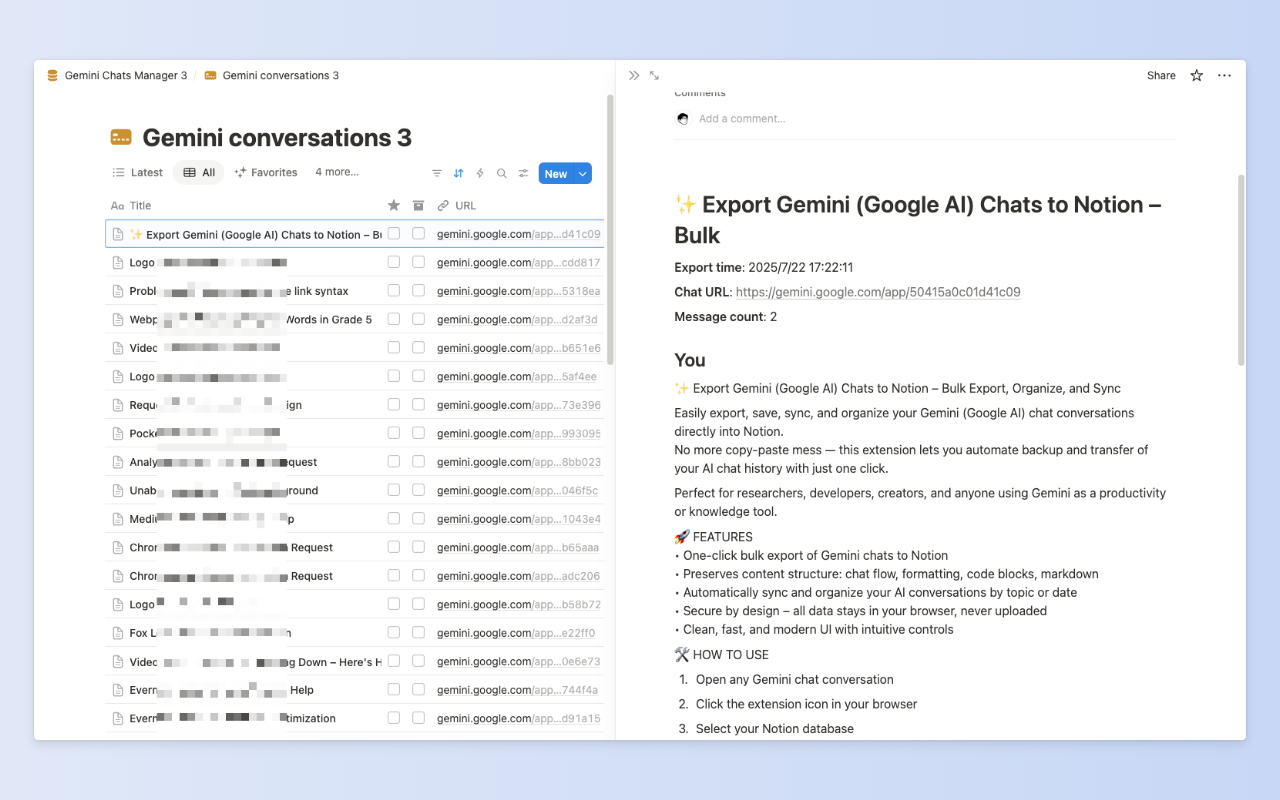 Gemini to Notion Export gallery image