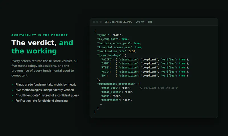Halal Terminal API screenshot 2