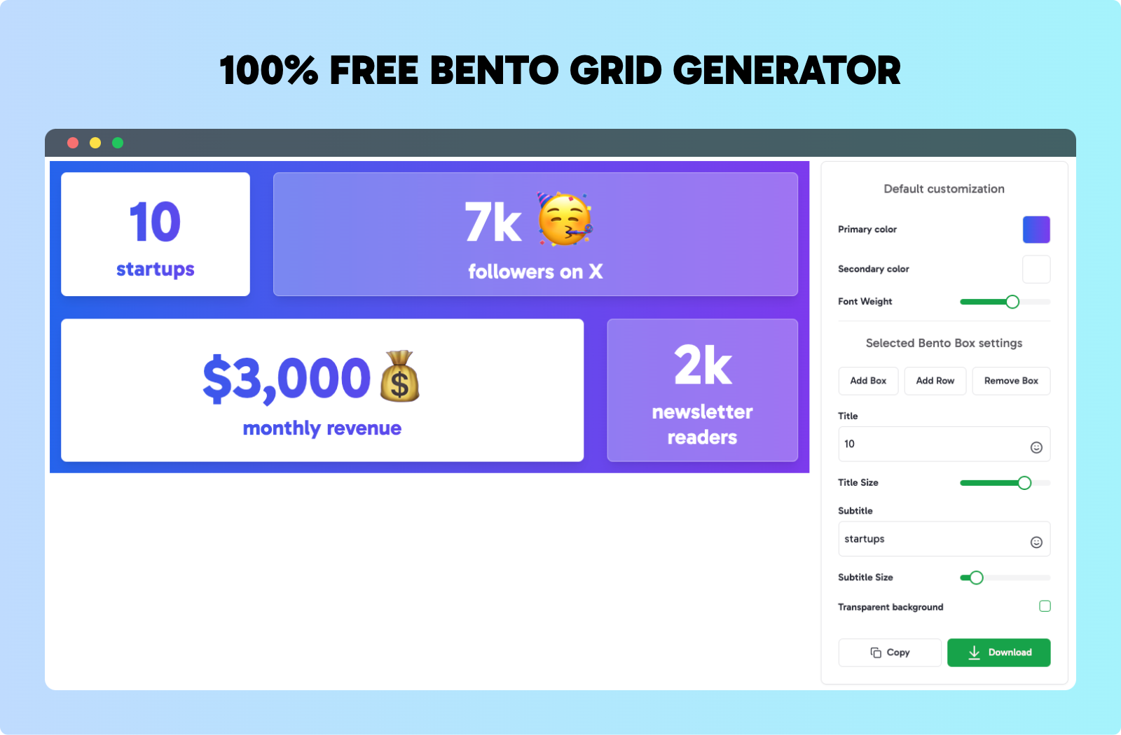 Ücretsiz Bento Grid Jeneratörü media 4