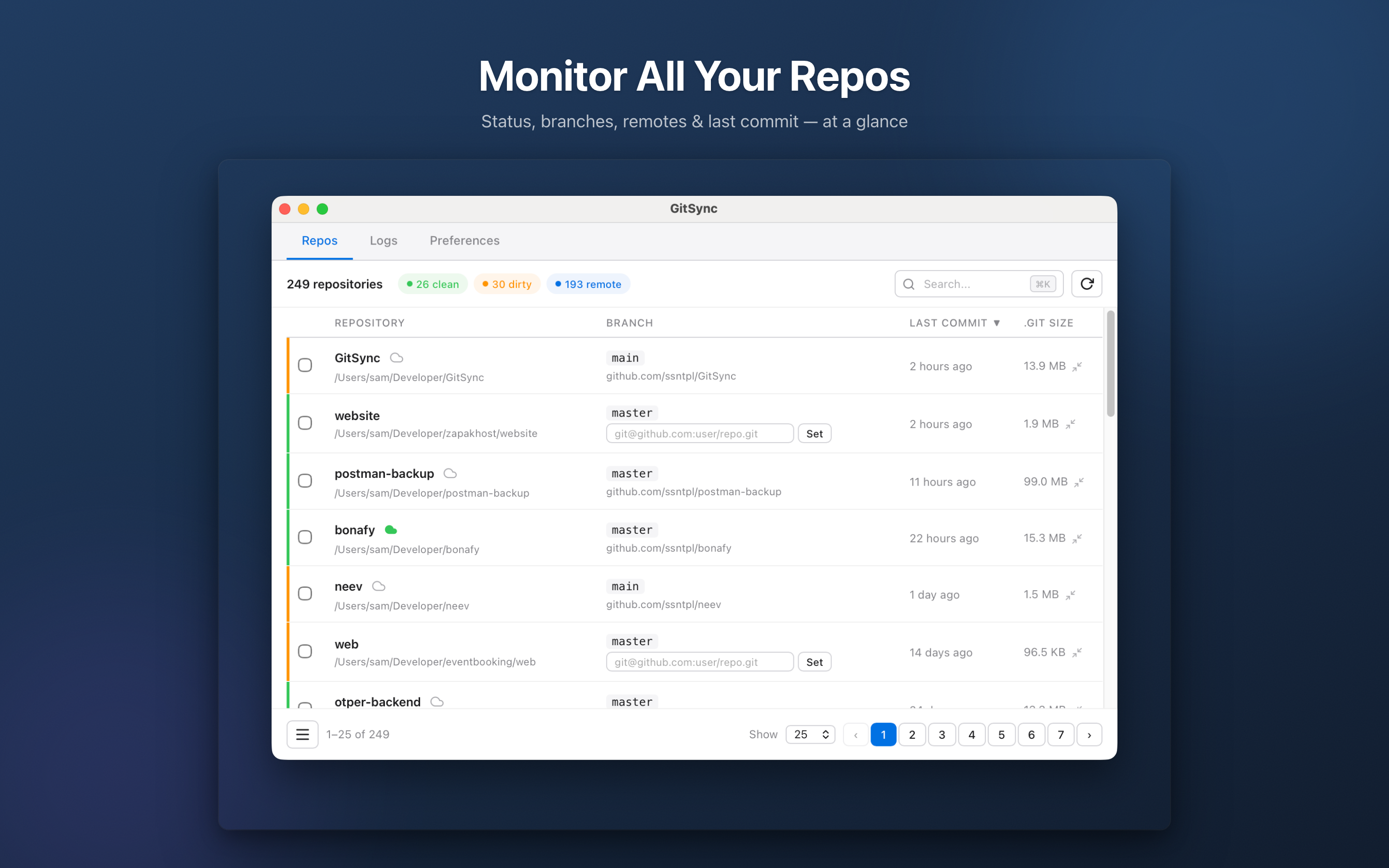 GitSync Lite for macOS gallery image