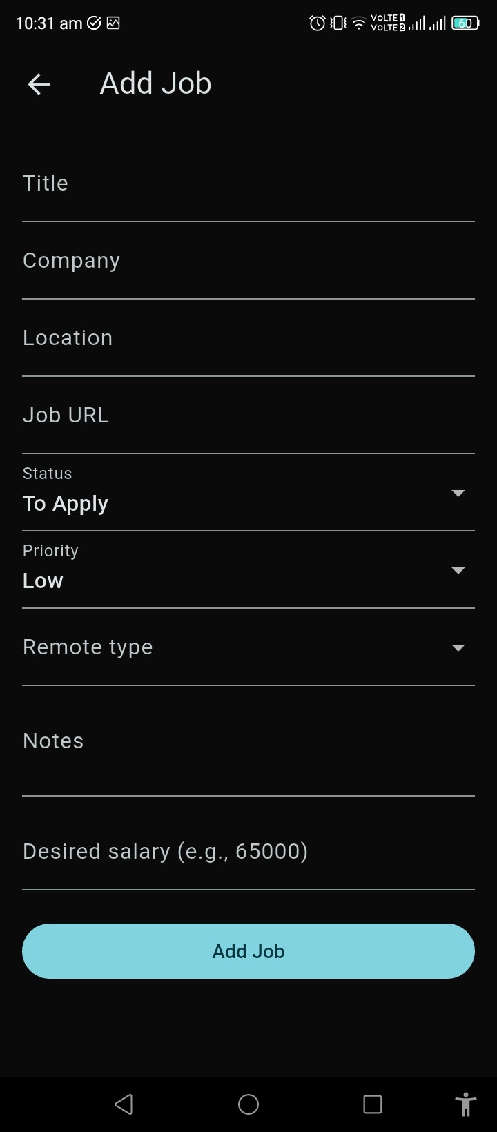 Job Hunt Tracker - Screenshot 2 showing product features and functionality