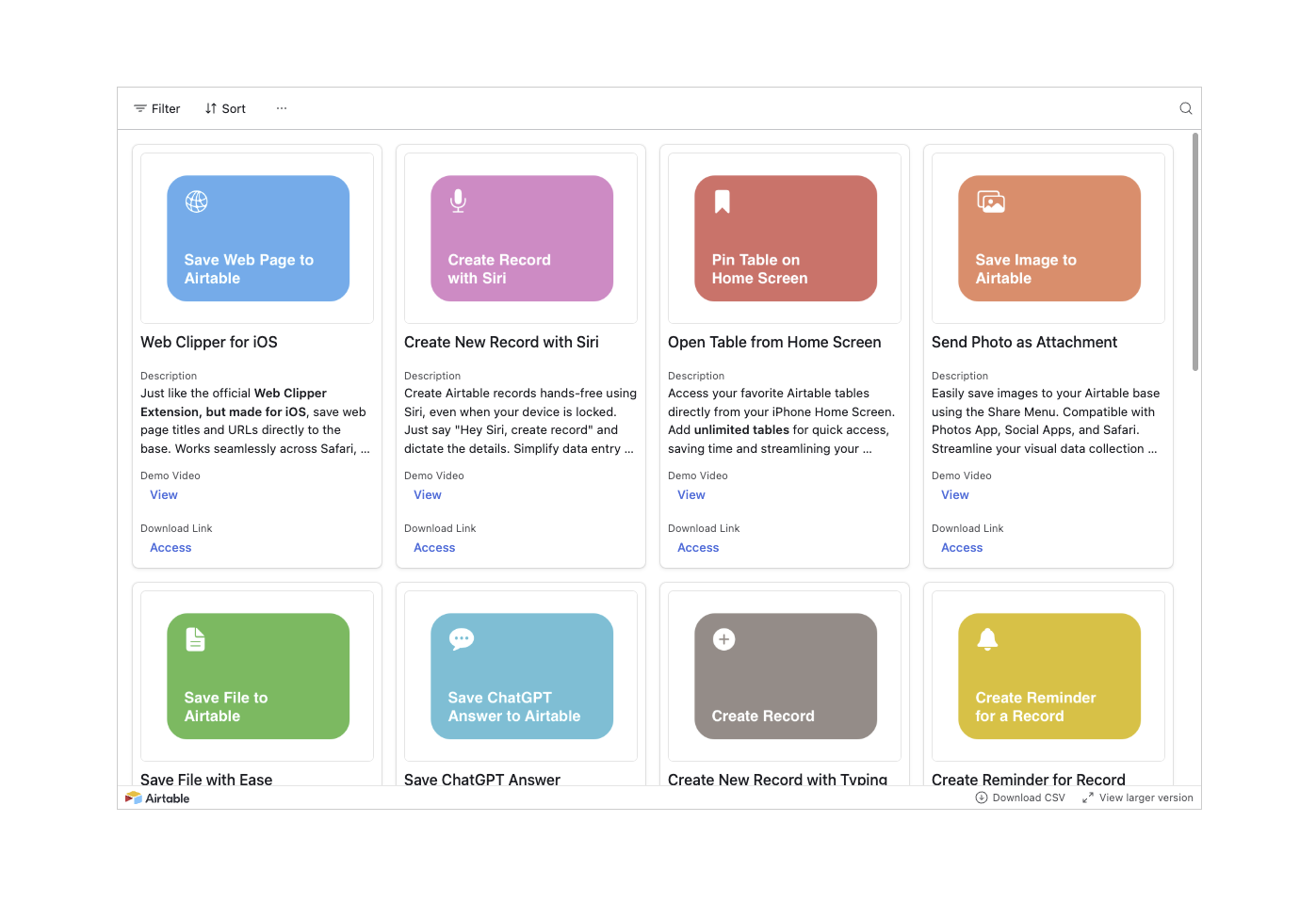 Airtable iOS 바로 가기 라이브러리 - 사파리 웹 페이지를 한 번의 터치로 에어 테이블에 저장하십시오! 미디어 3