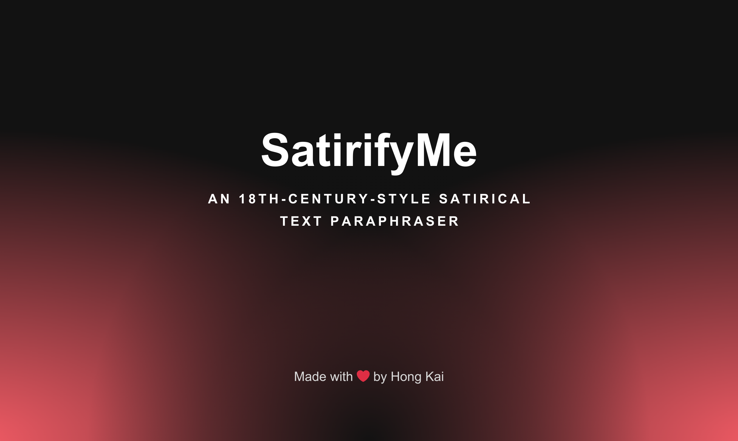 startuptile SatirifyMe-18th-century-style satirical text paraphraser