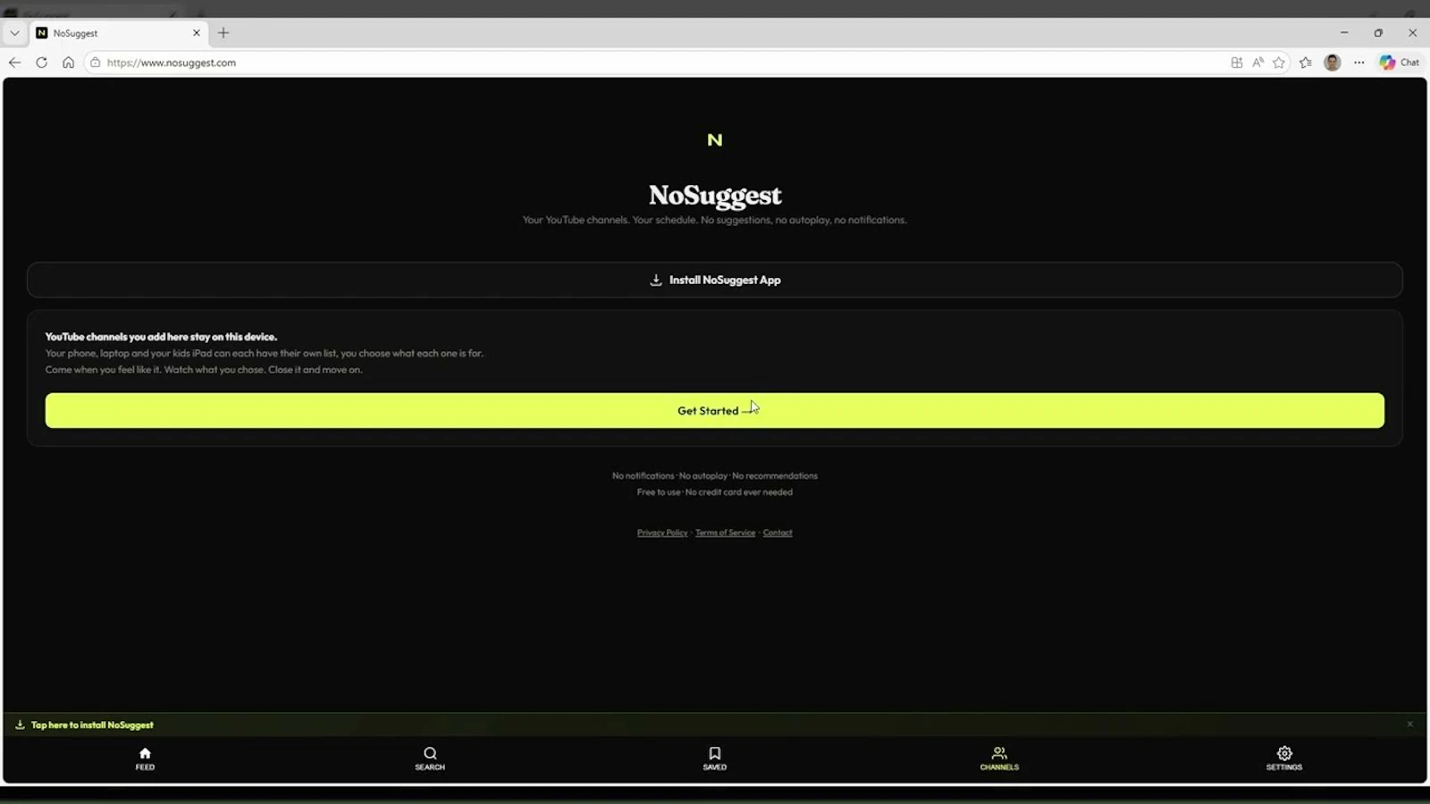 NoSuggest screenshot 1 (video preview)