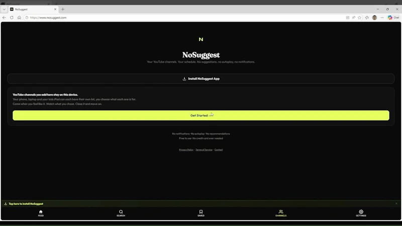 NoSuggest screenshot 1 (video preview)