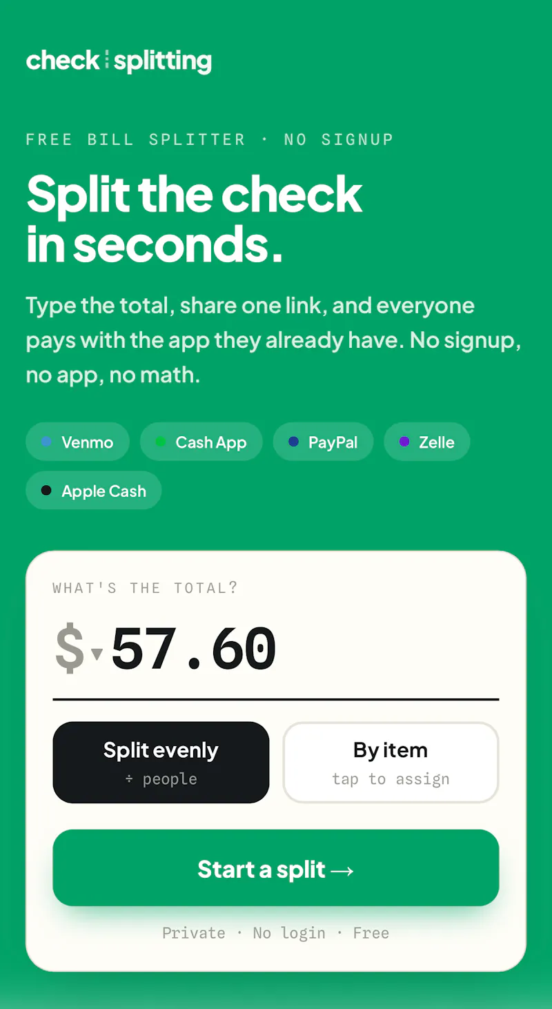 CheckSplitting screenshot 2