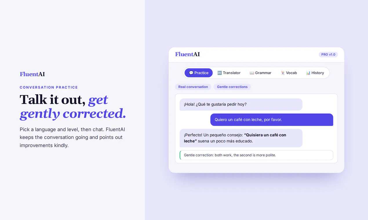FluentAI: Language Learning Assistant gallery image