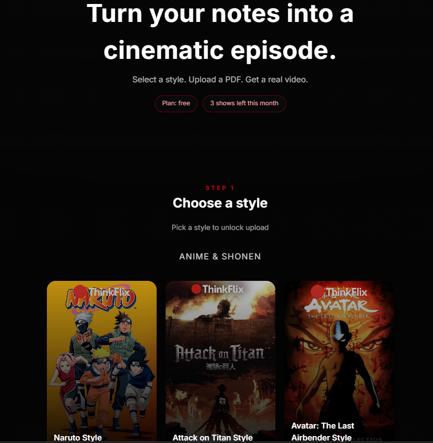 ThinkFlix - Screenshot 2 showing product features and functionality