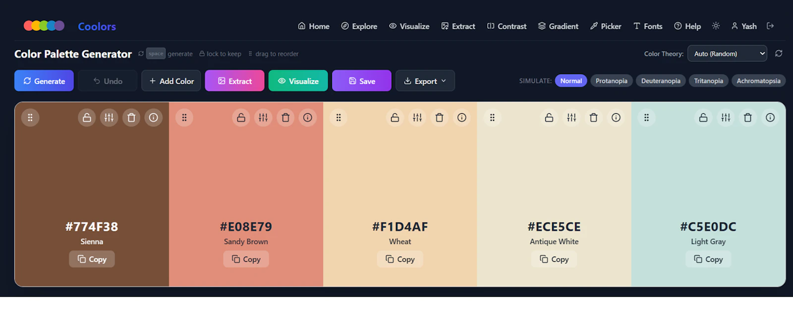 Coolors screenshot 3