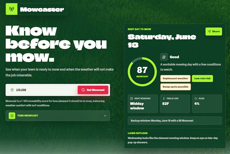 Mowcaster screenshot 2