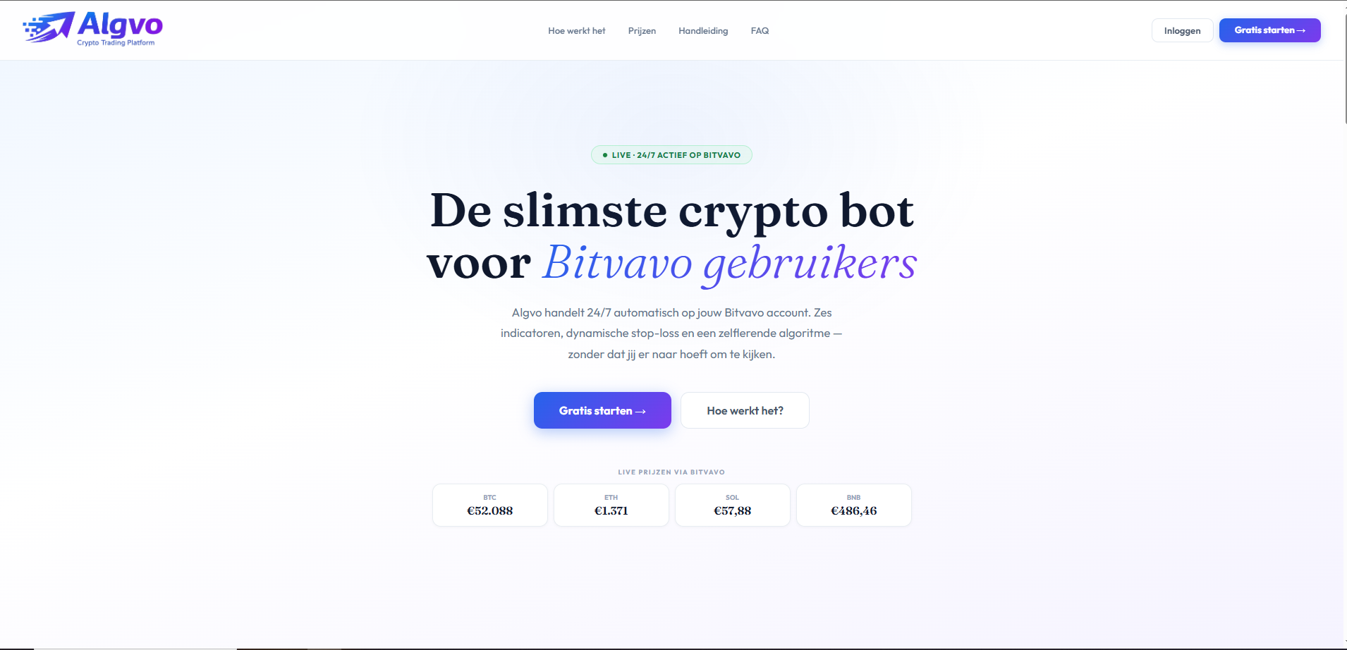 Algvo — 24/7 Crypto Bot voor Bitvavo gallery image
