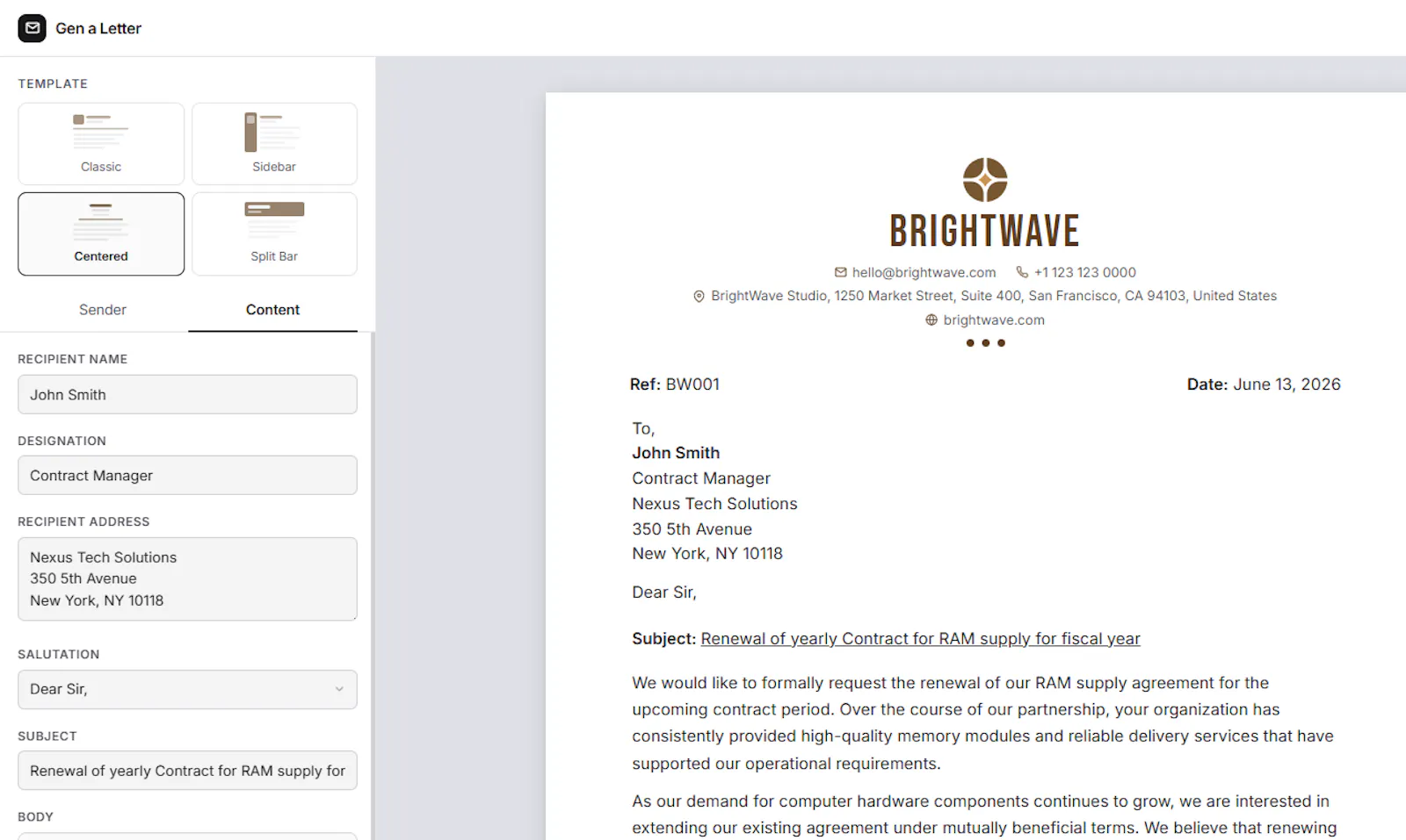 Gen A Letter screenshot 1