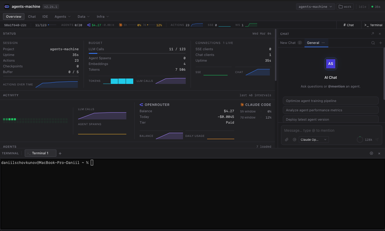Agents Machine - Main product screenshot demonstrating key features and user interface