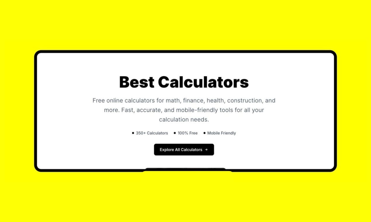 The No 1 Calculators and Tools Hub! - Main screenshot showing features and interface